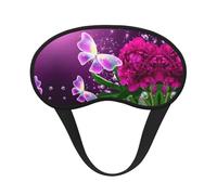Beau masque de sommeil en polyester avec papillon violet et floral, masque de sommeil bloquant la lumière, masque de nuit