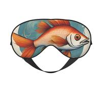 Beau masque de sommeil en soie imprimé poisson avec boucle réglable, masque élégant pour les yeux, pour les voyages, la sieste, le travail, le bureau