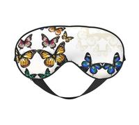 Beau masque de sommeil et masque pour les yeux en satin à imprimé papillon vert et jaune | Masque de sommeil profond pour homme et femme | Masque de sommeil doux pour nourrir la peau