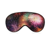 Beau masque de sommeil Fireworks pour femmes et hommes - Couverture des yeux avec sangle réglable - Doux et respirant - Occultant - Antidérapant - Essentiels de voyage