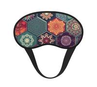 Beau masque de sommeil hexagonal doux et confortable avec sangle réglable occultante pour femmes, filles, hommes, voyage, yoga, sieste, travail