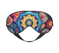 Beau masque de sommeil hexagonal pour homme et femme - Masque pour les yeux double face avec sangle réglable, doux et soyeux, bloquant la lumière et respirant pour les voyages, la sieste, le travail