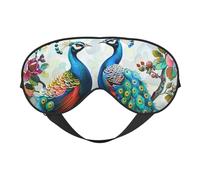 Beau masque de sommeil imprimé fleurs de paon pour homme et femme - Masque doux et respirant pour les yeux