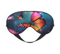 Beau masque de sommeil imprimé papillon pour femmes et hommes, masque pour les yeux bloquant la lumière, doux et respirant