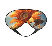 Beau masque de sommeil imprimé tournesol, masque doux pour les yeux avec sangle réglable pour dormir, voyager et se détendre