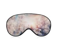 Beau masque de sommeil motif paysage arbres flocons de neige masque pour les yeux pour le sommeil masque de sommeil pour femmes hommes masque de voyage masque de sommeil réglable masque de sommeil
