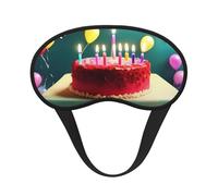Beau masque de sommeil occultant Happy Birthday en polyester doux, anti-lumière, élégant, adapté pour les hommes et les femmes, pour le travail quotidien et les voyages en plein air.