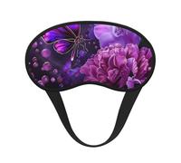 Beau masque de sommeil occultant violet à imprimé floral pour femmes et hommes, masque pour les yeux zéro pression oculaire pour les voyages et tout autour du sommeil