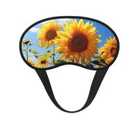 Beau masque de sommeil tournesol doux et confortable avec sangle réglable occultante pour femmes, filles, hommes, voyage, yoga, sieste, travail