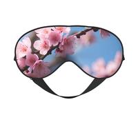 Beau masque doux pour les yeux imprimé fleurs de cerisier avec sangle réglable pour la sieste de voyage en avion