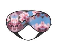 Beau masque doux pour les yeux imprimé fleurs de cerisier - sommeil confortable, bloque la lumière, couverture complète des yeux, idéal pour les voyages, la méditation