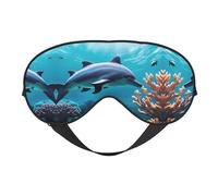 Beau masque pour les yeux avec imprimé dauphins du monde sous-marin, masque de sommeil soyeux pour homme et femme, pour le sommeil et la relaxation
