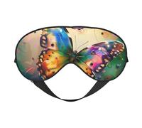 Beau masque pour les yeux avec imprimé papillon, masque de sommeil occultant pour femme, masque de sommeil avec sangle réglable, adapté pour l'heure du coucher et les voyages