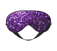 Beau masque pour les yeux doux avec imprimé pailleté violet - Bloque la lumière pour la sieste - Utilisation nocturne - Voyage, camping, méditation et yoga