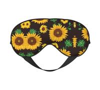 Beau masque pour les yeux doux double face imprimé tournesol, design réversible, réglable pour un ajustement parfait, bloque la lumière du masque pour les yeux