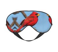 Beau masque pour les yeux doux imprimé oiseau rouge - sommeil confortable, ombre de nuit élastique, couvre-yeux pour voyage, méditation