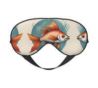 Beau masque pour les yeux doux imprimé poisson - sommeil confortable, ombre de nuit élastique, couvre-yeux pour voyage, méditation