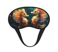 Beau masque pour les yeux léger et universel pour couple d'hippocampes : idéal pour les voyages, les siestes de bureau et le travail de quart de travail. Fournit un environnement de sommeil