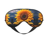Beau masque pour les yeux motif tournesol 2 imprimé double face, réversible, réglable pour un ajustement parfait, bloque la lumière du masque pour les yeux