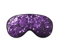 Beau masque pour les yeux violet à paillettes pour homme et femme, respirant et réglable, masque de sommeil ultra doux, bandeau de voyage léger pour avion, sieste, sommeil nocturne