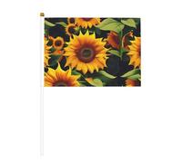 Beau mât de drapeau à la main imprimé tournesol, drapeaux portables, décoration, événements, utilisation polyvalente, activités de groupe