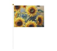 Beau mât de drapeau à la main imprimé tournesol, drapeaux portables, décoration, événements, utilisation polyvalente, activités de groupe