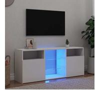 BEAU Meuble TV Buffet télévision armoire HiFi - avec lumières LED - blanc 120x30x50 cm mode926126
