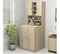 BEAU Meuble WC - Placard de salle de bain - Meuble pour machine à laver - Chêne sonoma - 70,5x25,5x90 cm mode796085