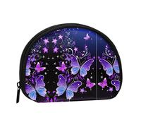Beau mini porte-monnaie imprimé papillon lumineux avec fermeture éclair - Petit portefeuille pour homme et femme - Organiseur compact pour argent de voyage, Noir , Taille unique