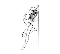 Beau modèle de danseur -autocollants muraux d'athlètes- idéal pour décorer salon chambre, salle de danse et salle de gym, etc - Autocollants muraux en vinyle amovibles- noir 30x50cm