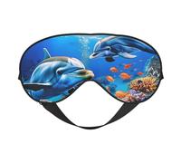 Beau monde sous-marin dauphins corail impression masque de sommeil pour femmes hommes impression double face soie douce masque yeux sommeil ombre couverture