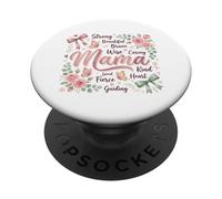 Beau Motif Floral et Papillon Brave Mama PopSockets PopGrip Adhésif