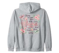 Beau Motif Floral et Papillon Brave Mama Sweat à Capuche