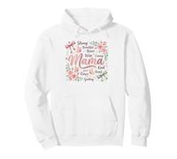 Beau Motif Floral et Papillon Brave Mama Sweat à Capuche