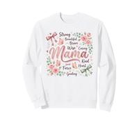 Beau Motif Floral et Papillon Brave Mama Sweatshirt