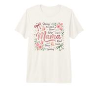 Beau Motif Floral et Papillon Brave Mama T-Shirt Haut de Gamme