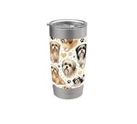 Beau motif Lhassas mignon Lhassa Apsos Gobelet isotherme en acier inoxydable double paroi