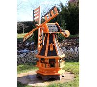 Beau moulin à vent avec lucarnes et éclairage solaire noir Type 17.1