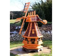 Beau moulin à vent avec lucarnes et éclairage solaire rouge type 17.1