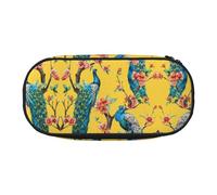 Beau Paon Mignon Esthétique Grande Capacité Zipper Crayon Cas Stylo,Portable Bureau Organisateur pour Adultes, Noir, One size, Organiseur de sac
