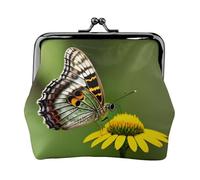 Beau papillon lumineux 1 imprimé mignon boucle porte-monnaie vintage pochette baiser serrure porte-monnaie portefeuille pour femme mode, noir, One Size, Vintage