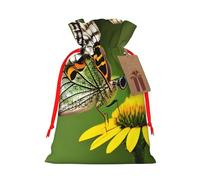 Beau papillon lumineux 1 sac cadeau avec poignées et étiquette, parfait pour Noël, anniversaire, mariage ou cadeau quotidien - (M)