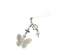 Beau papillon téléphone ornement porte-clés coloré papillon pendentif téléphone chaîne accessoire pendentif pour clés sacs à coloré charme