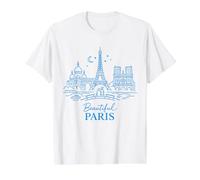 Beau Paris, France T-Shirt Graphique avec Valeur, Homme, Blanc, M