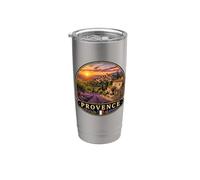 Beau paysage de champs de lavande de Provence Gobelet isotherme en acier inoxydable double paroi