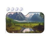 Beau paysage - Pare-soleil de voiture pliable 2025 - Pare-soleil de voiture amusant pour fenêtre avant - Protection solaire intérieure de voiture - Taille M
