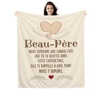 Beau-père Nous Espérons Que Chaque Fois que Tu te blottis Dans Cette Couverture elle Te Rappelle à Quel Point Nous t’aimons Couverture pour l'anniversaire du beau-père la fête des pères Cadeau de Noël