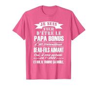 Beau-père Papa Bonus Devenir père Cadeau T-Shirt, Homme, Rose Chiné, XL