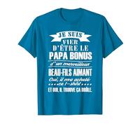 Beau-père Papa Bonus Devenir père Cadeau T-Shirt, Homme, Saphir, 3XL