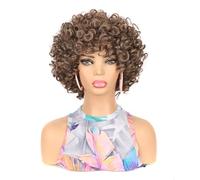 Beau Perruque de cheveux bouclés courte for femmes adaptée à diverses occasions(Bruin)